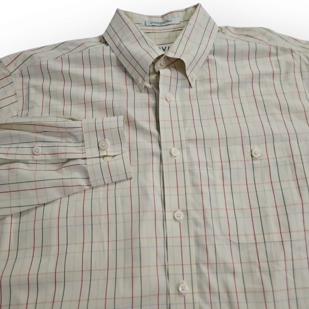 Orvis Long Sleeve Large Pastel Yellow Tattersall Plaid Long Sleeve Shirt